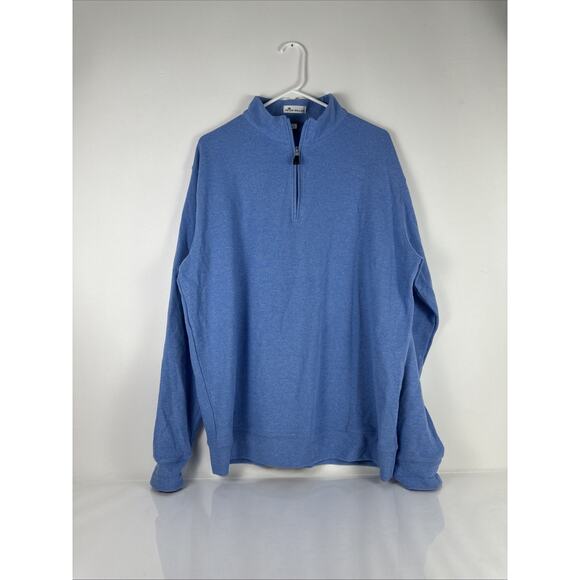 Peter Millar Quarter Zip Light Blue Pullover Sweater Size XL Tri Blend Melange - Picture 1 of 8
